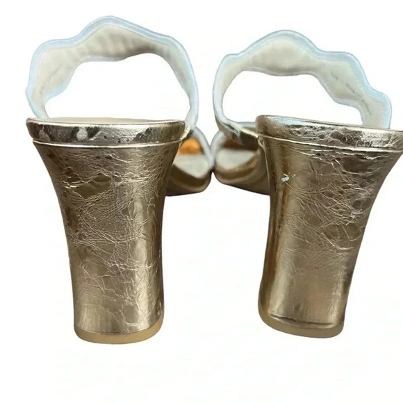 Dolce vita ILVA heels distressed gold leather slip on SZ 11 wedding bridal glam - Picture 13 of 13